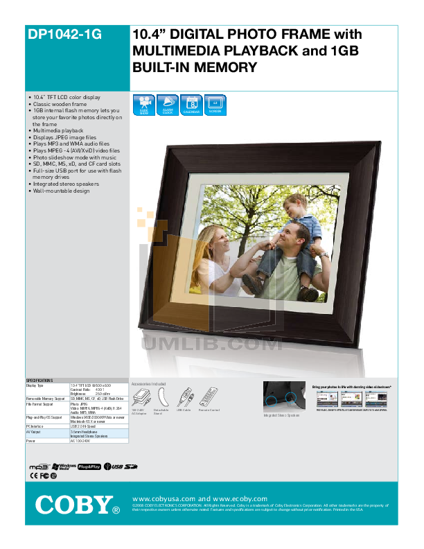 Download free pdf for Coby DP-1042 Digital Photo Frame manual