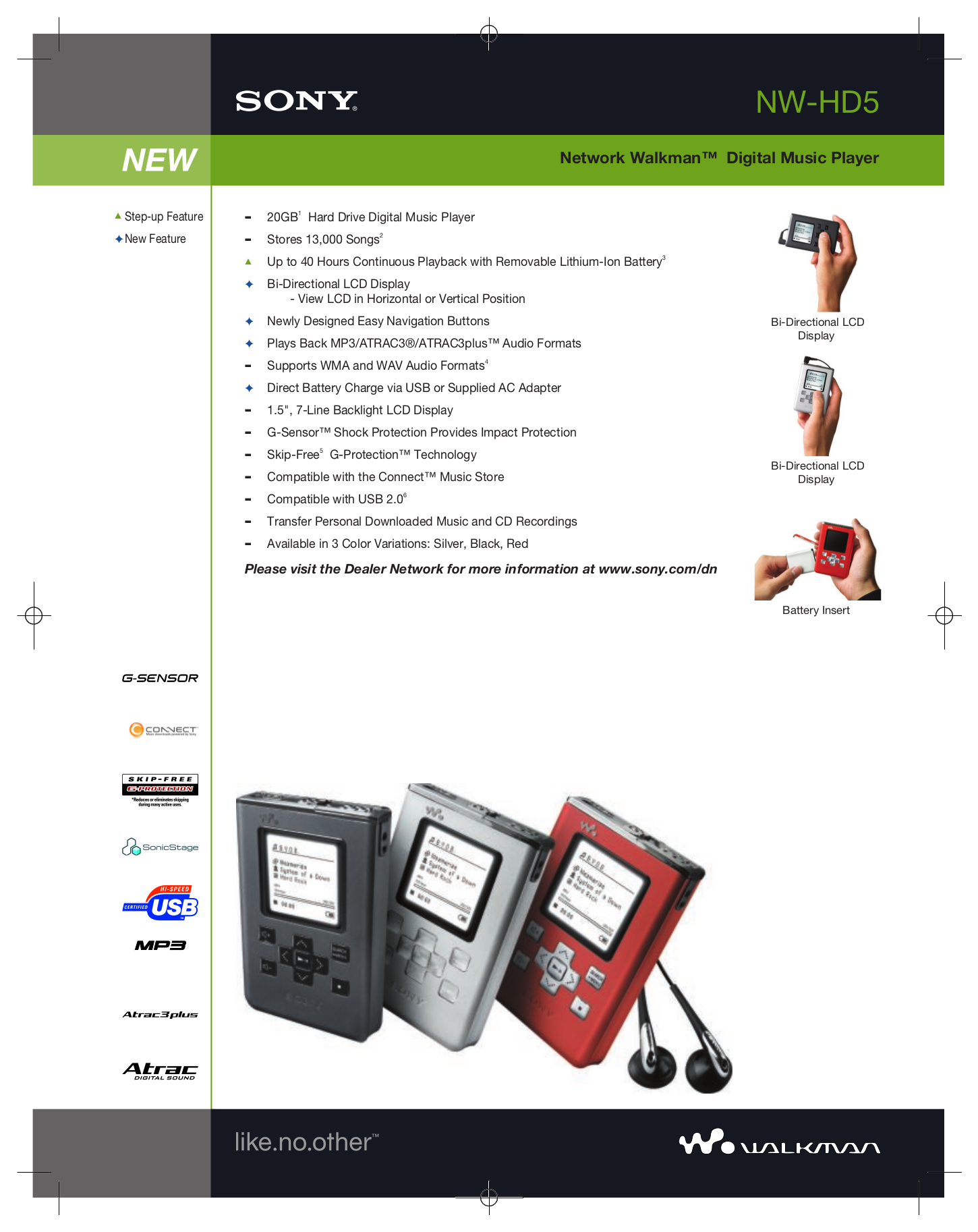 Download free pdf for Sony Walkman NWHD5 MP3 Player manual