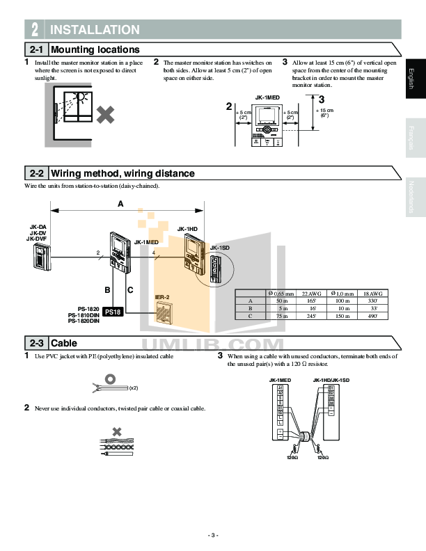 PDF manual for Aiphone Other KB3HRD