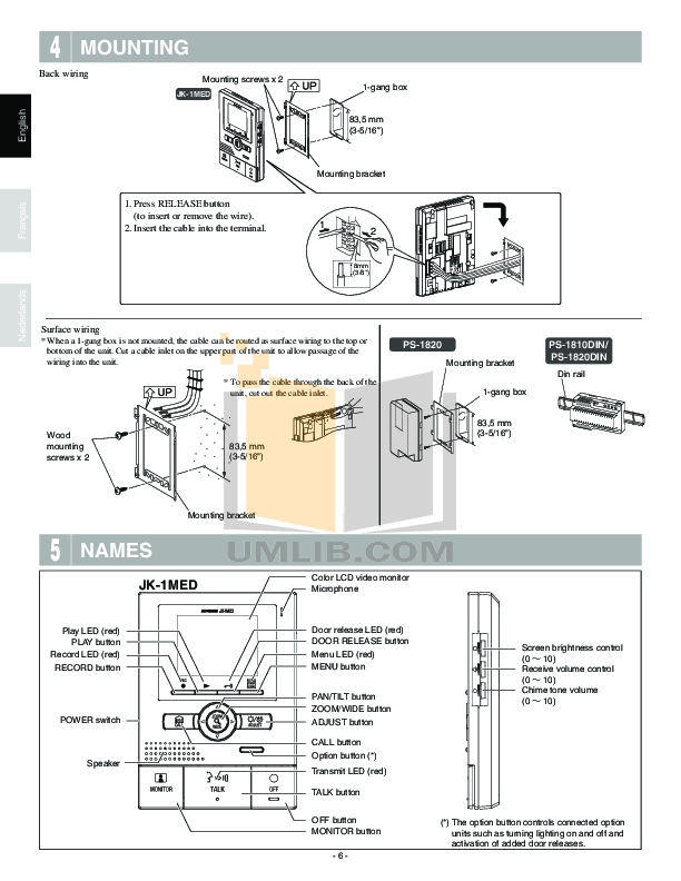 PDF manual for Aiphone Other KB3HRD