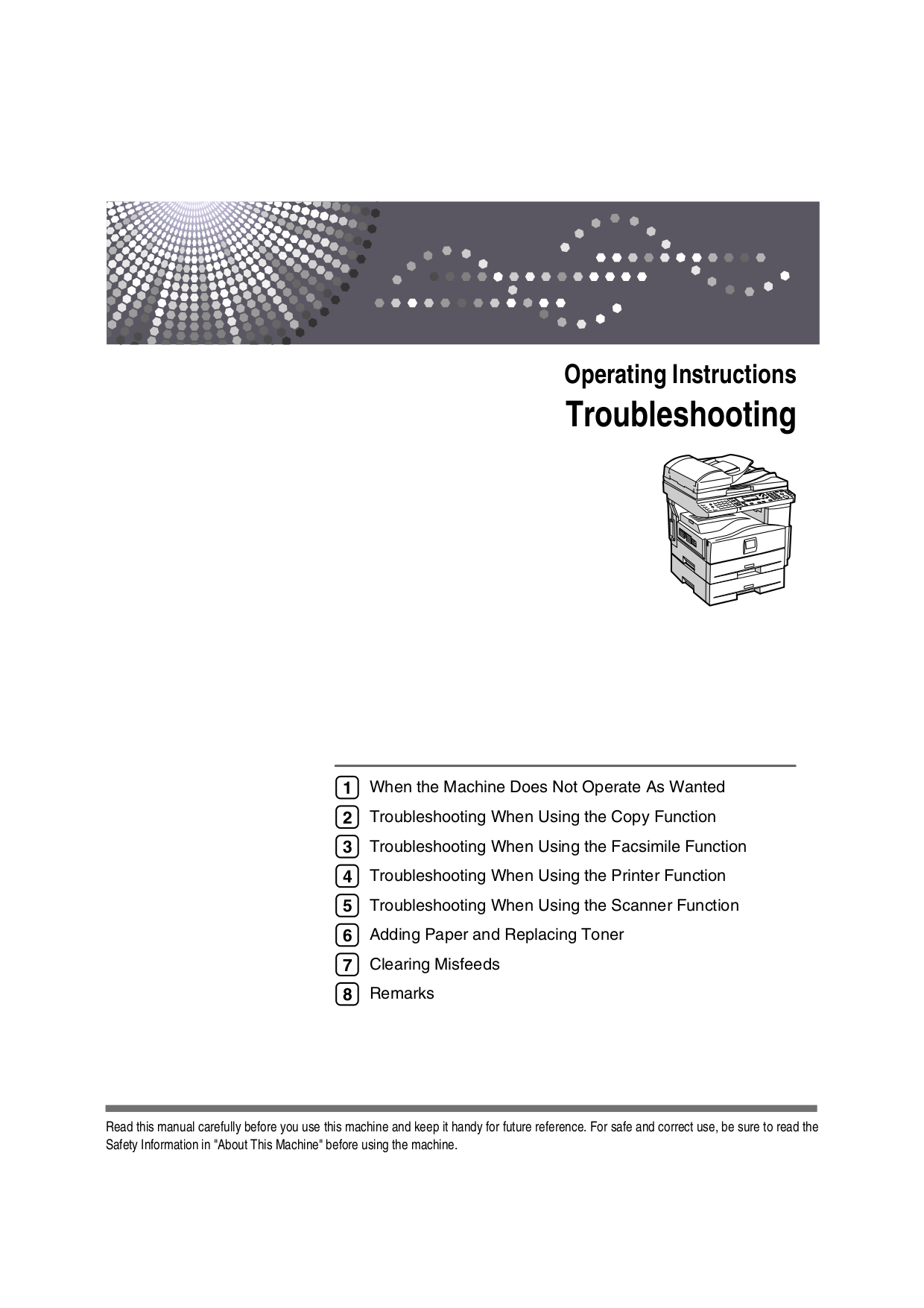 pdf for Ricoh Multifunction Printer Aficio 3035 manual