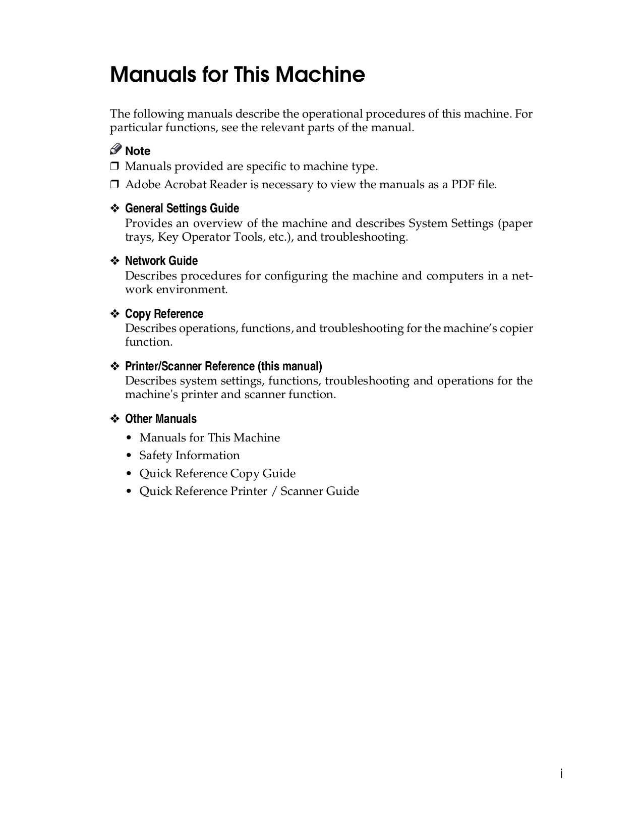Ricoh Multifunction Printer Aficio 3035 pdf page preview