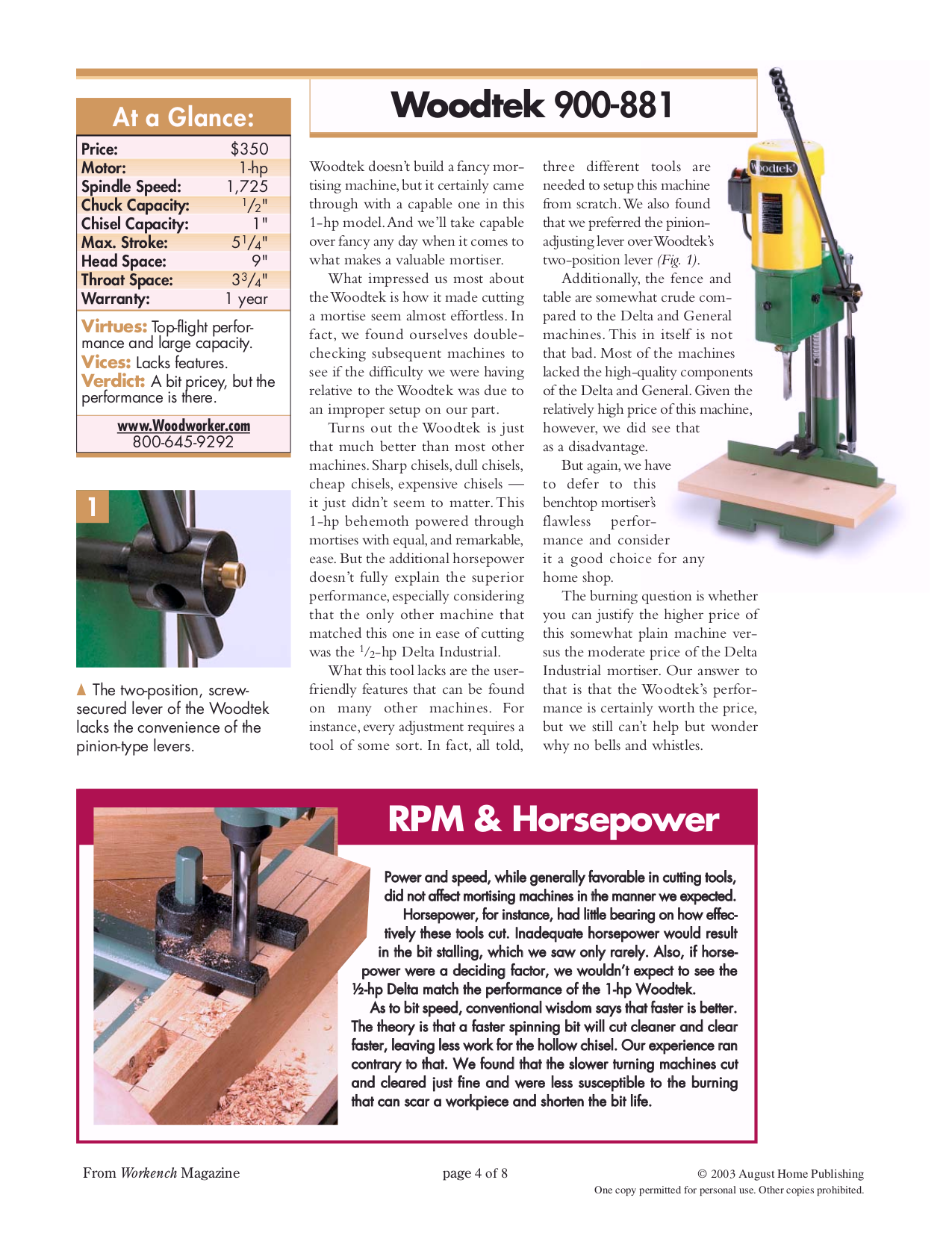 PDF manual for Jet Other JBM5 Mortiser