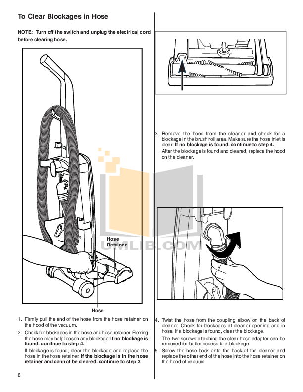 PDF manual for Eureka Vacuum Maxima 4700D
