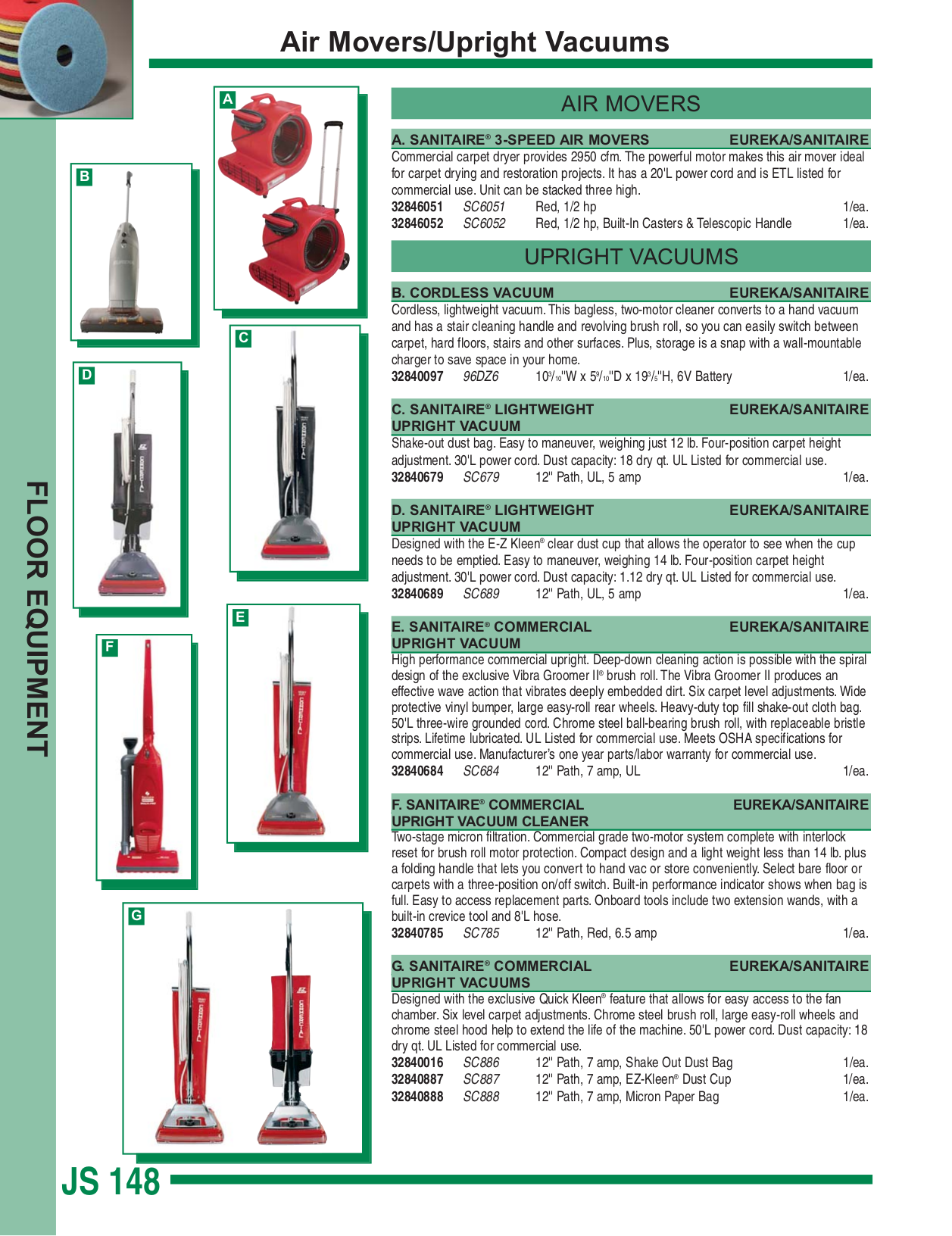 Download free pdf for Sanitaire Quick Kleen SC886 Vacuum manual