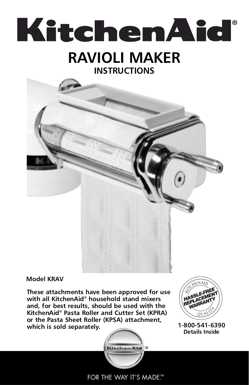 Download free pdf for KitchenAid KPSA Pasta Rollers Other manual