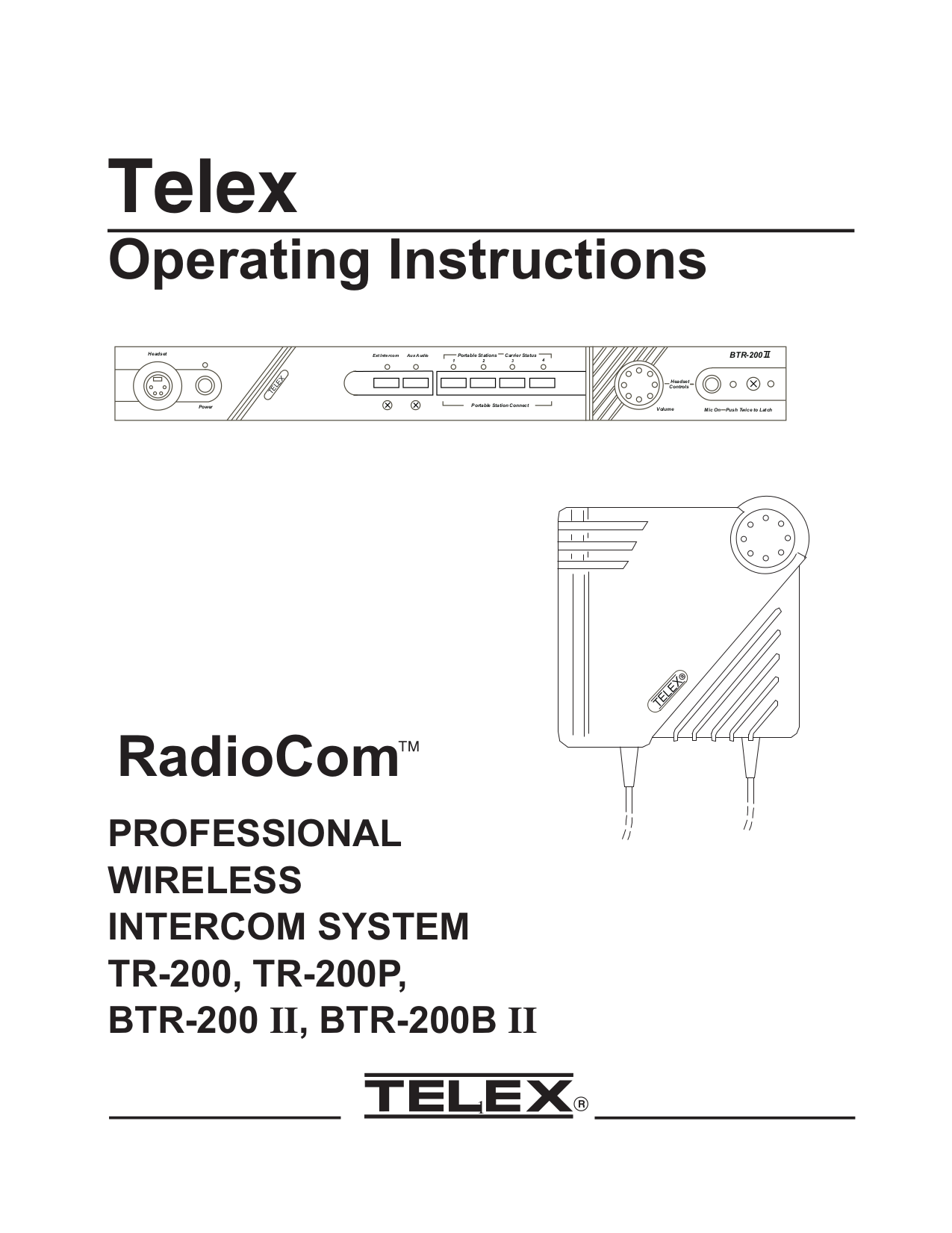 pdf for Telex Other BTR-1 Intercom System manual