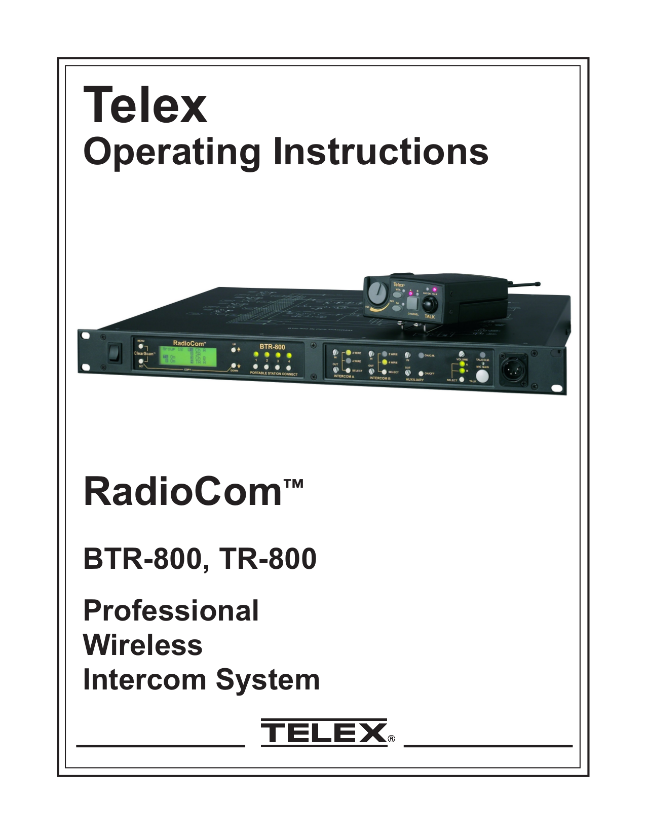 pdf for Telex Other BTR-1 Intercom System manual