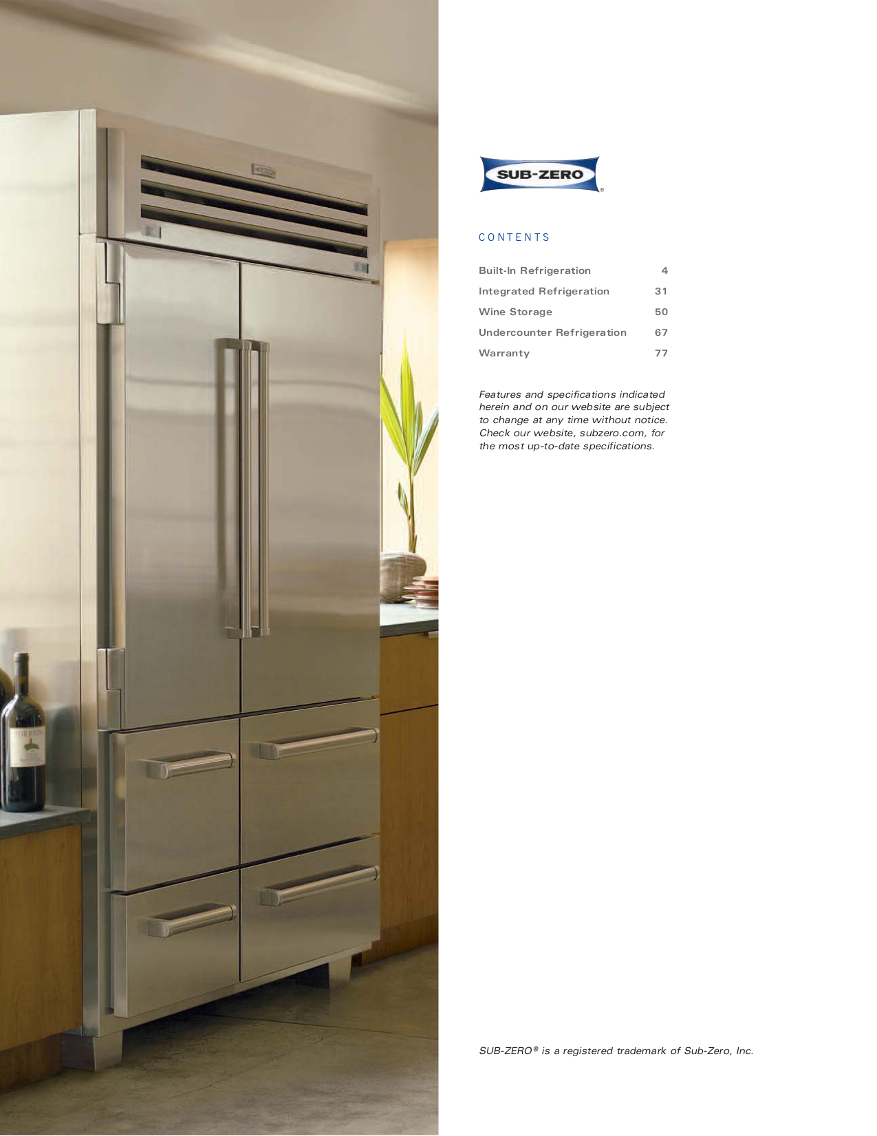 PDF manual for Wolf Refrigerator SubZero 601R