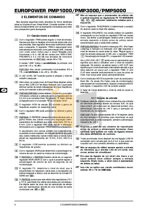 PDF manual for Behringer Other EUROPOWER PMP3000 Mixers