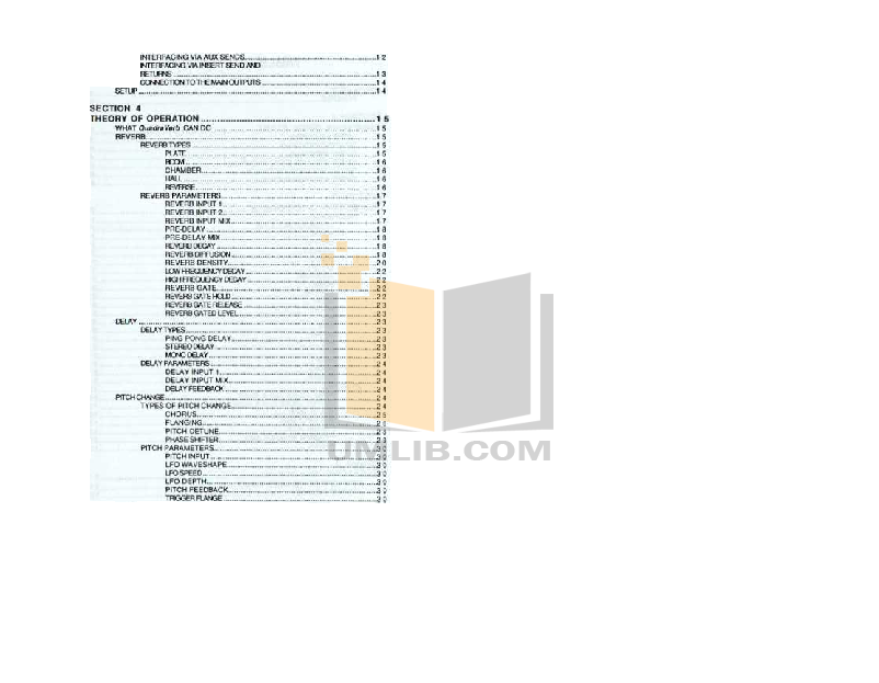 PDF manual for Alesis Other MidiVerb 2 Effect Processing