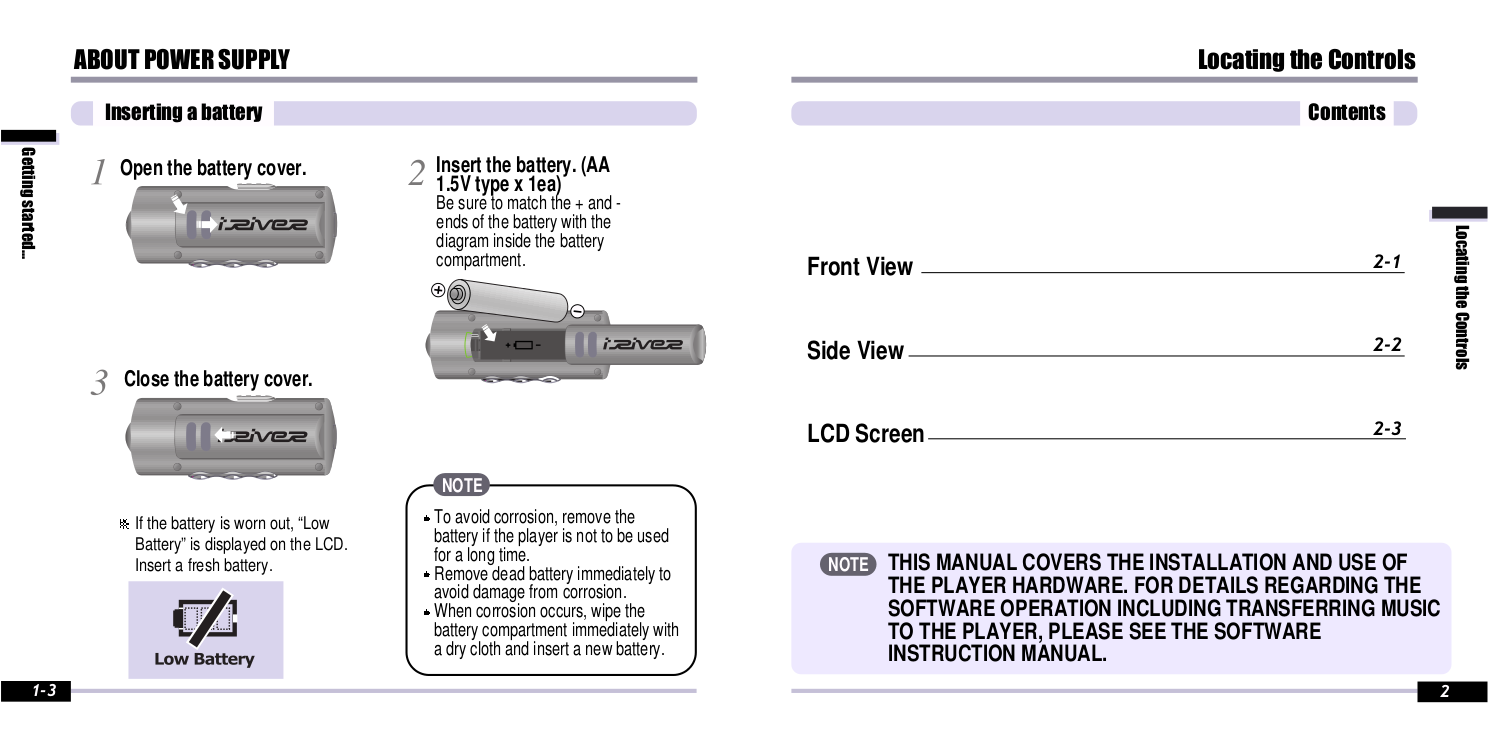 PDF manual for iRiver MP3 Player iFP790