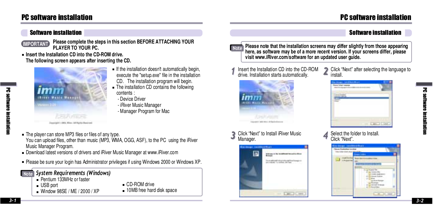 PDF manual for iRiver MP3 Player iFP790