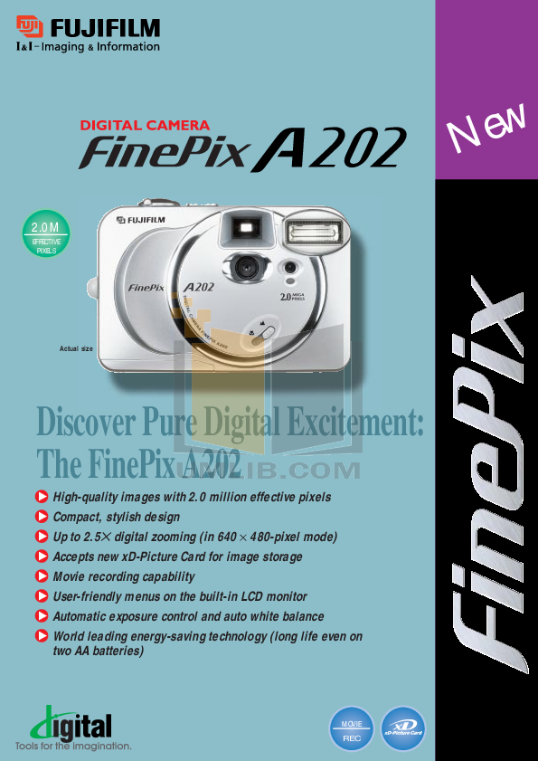 Download Free Pdf For FujiFilm Finepix A202 Digital Camera Manual