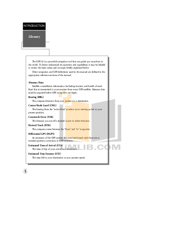 PDF manual for Garmin GPS GPS 12 MAP