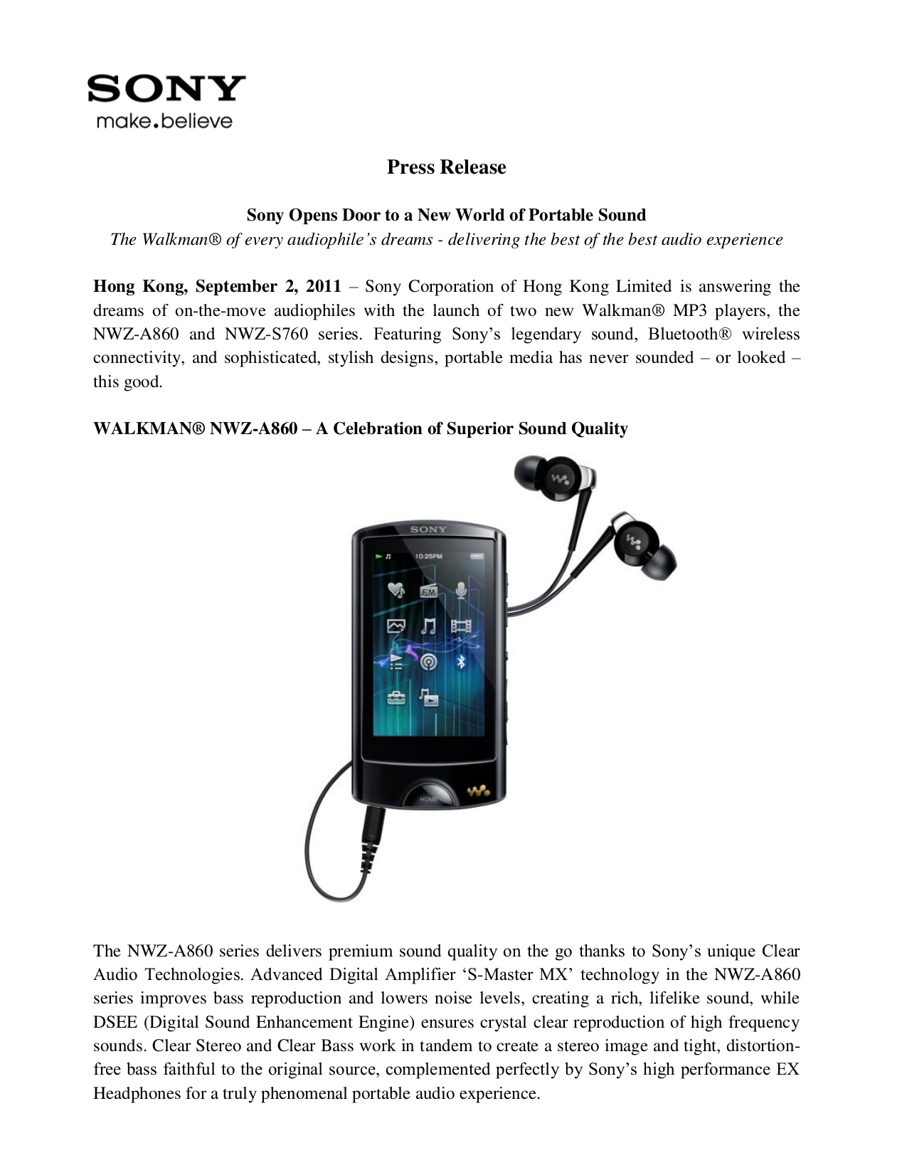 Download free pdf for Sony Walkman NWZS764 MP3 Player manual