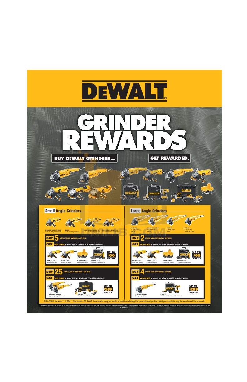 Download free pdf for Dewalt D28493N Large Angle Grinder Other manual