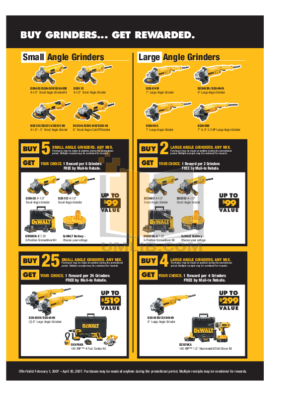 Download free pdf for Dewalt D28493N Large Angle Grinder Other manual