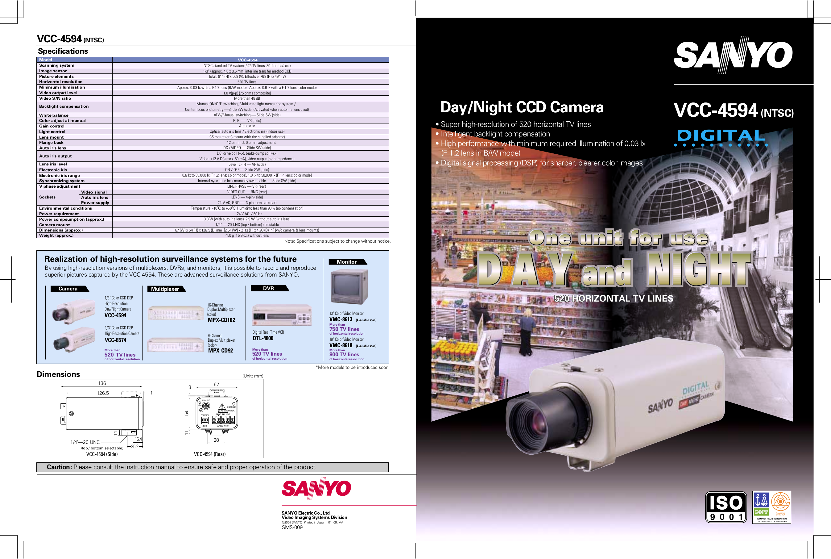 Download free pdf for Sanyo VCC-4594 Security Camera manual