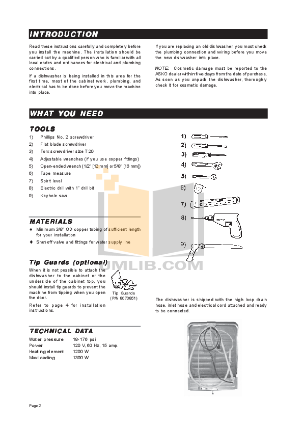 Pdf Manual For Asko Dishwasher D3122