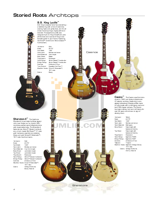 PDF manual for Epiphone Guitar EJ-200CE