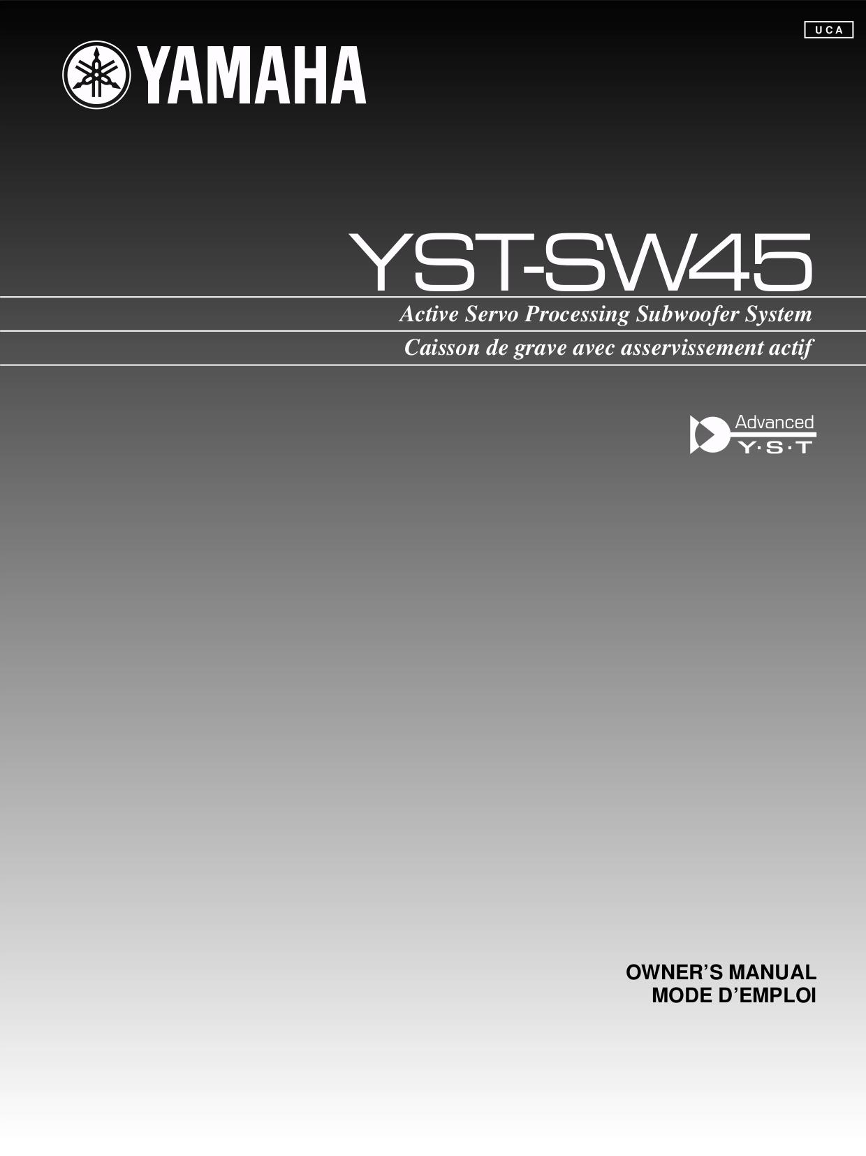 Download free pdf for Yamaha YST-SW45 Subwoofer manual
