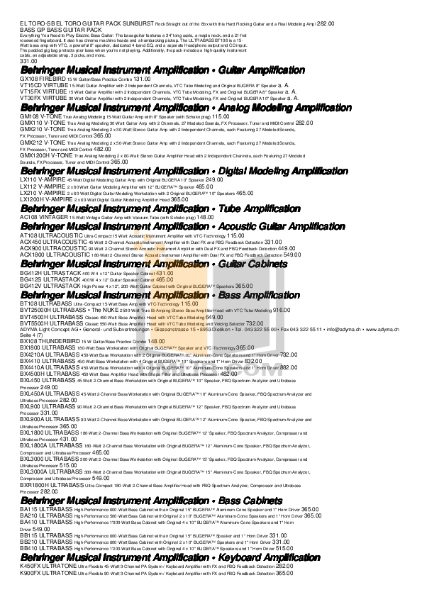 PDF manual for Behringer Other Xenyx 1832FX Mixers