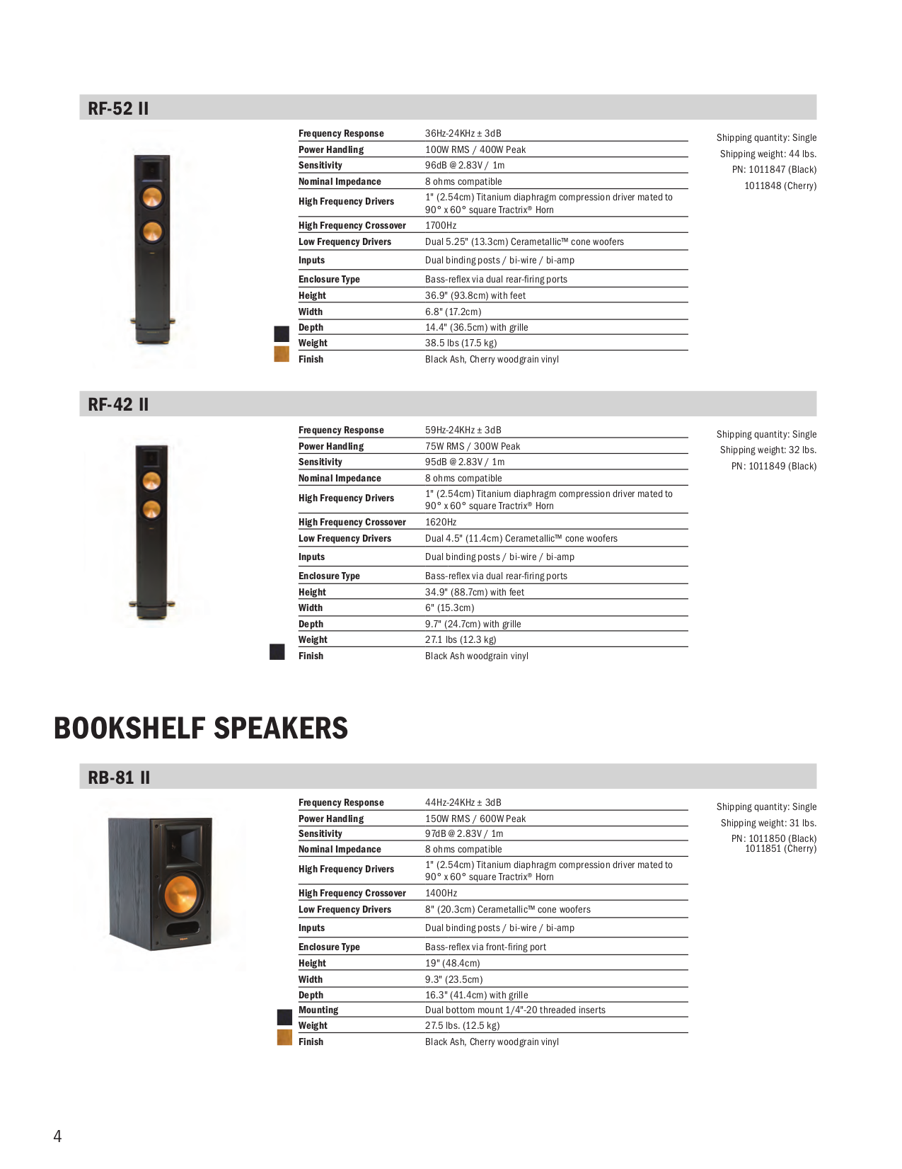 PDF manual for Klipsch Speaker KL-6502-THX