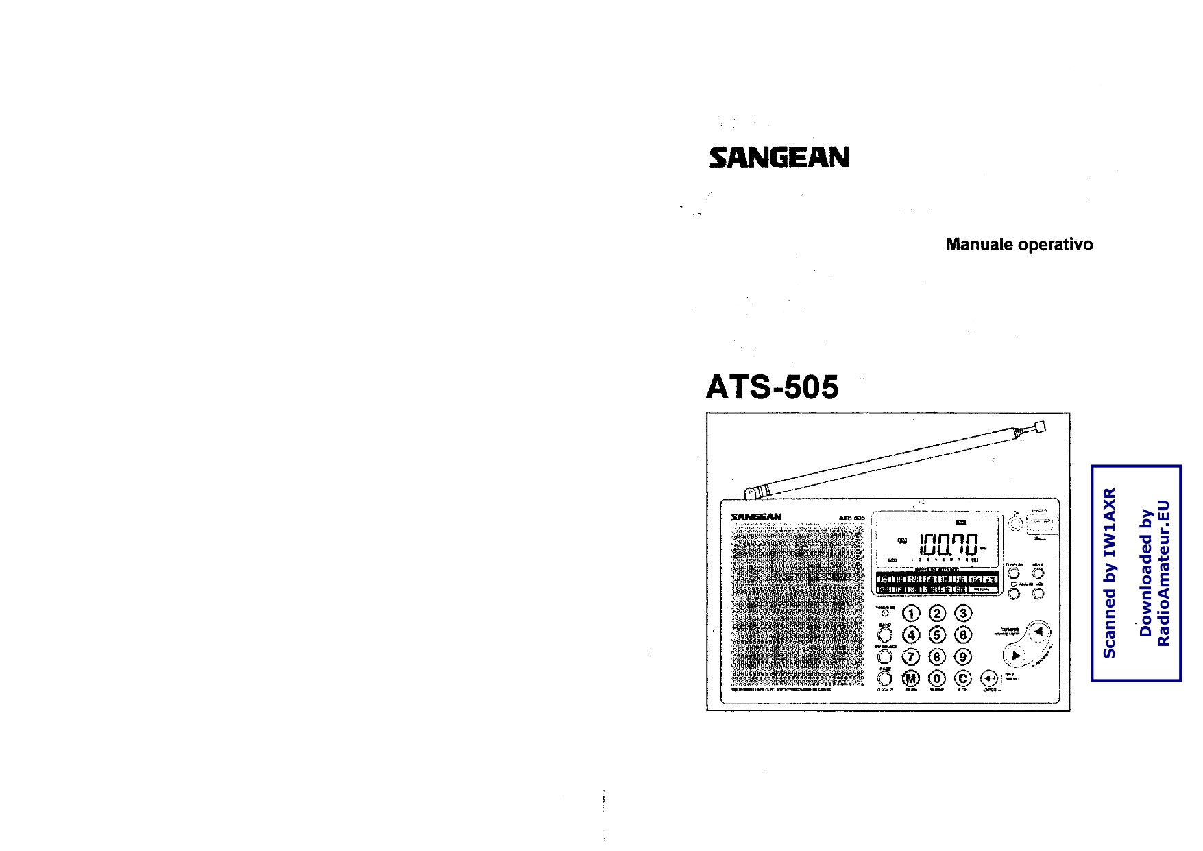 PDF manual for Sangean Radio ATS505