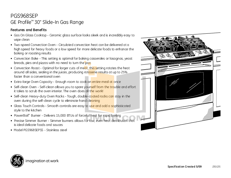 PDF manual for GE Range Profile PGS968SEPSS