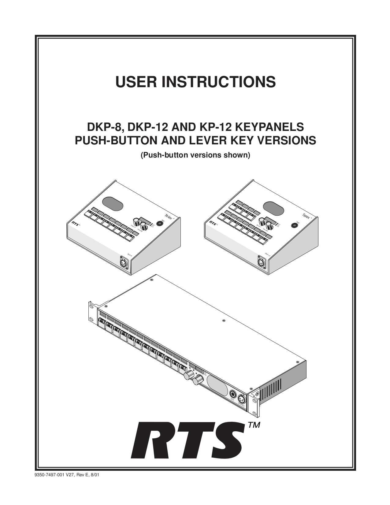pdf for Telex Other EKP-632 Console Mount User Station manual