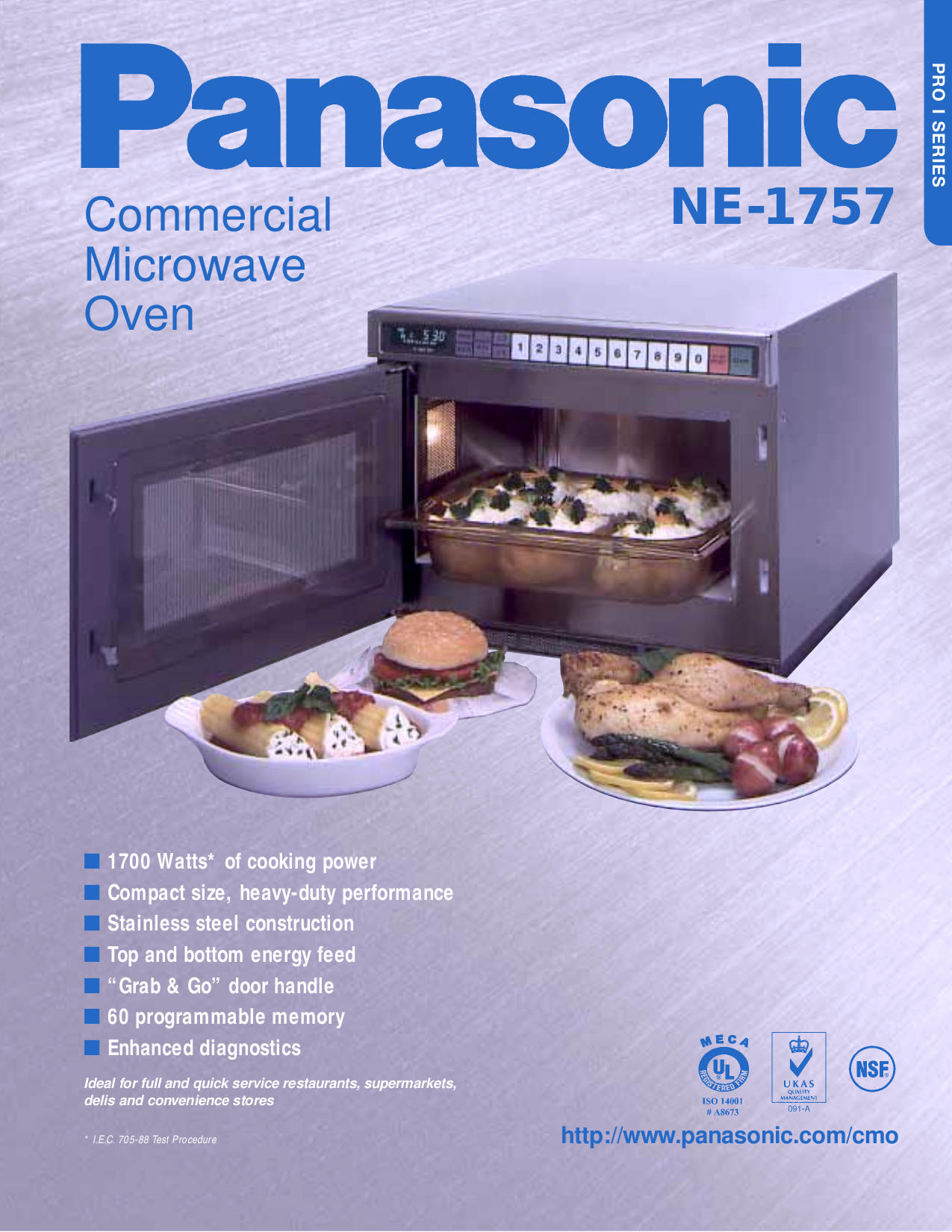 Download free pdf for Panasonic NE1757R Microwave manual