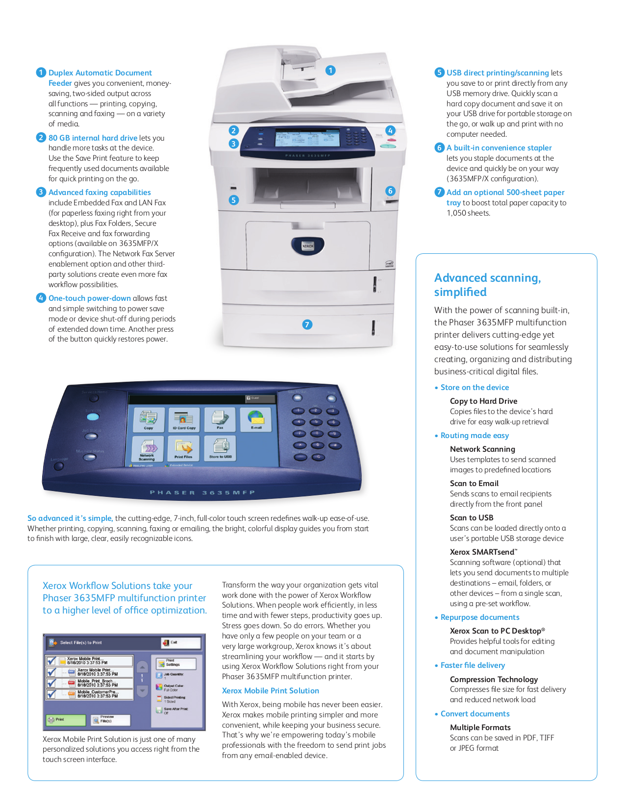 PDF manual for Xerox Multifunction Printer Phaser 3635MFP