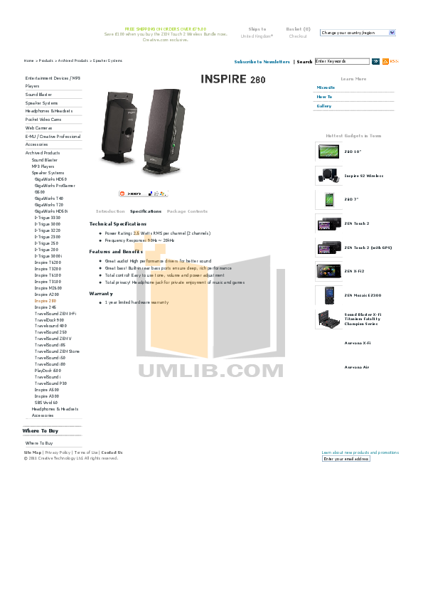 Download free pdf for Creative TravelDock 900 Speaker manual