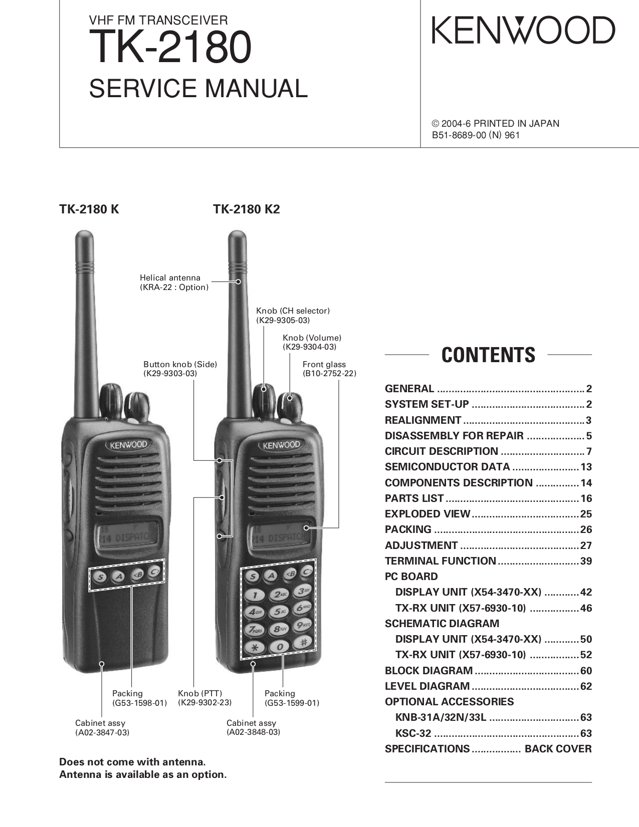 PDF manual for Kenwood Receiver VR-414