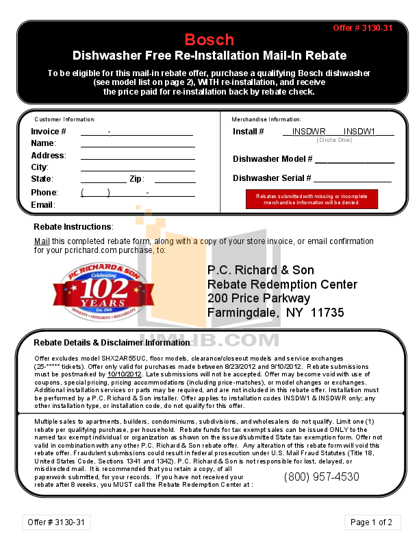 Download free pdf for Bosch SHX55R55UC Dishwasher manual