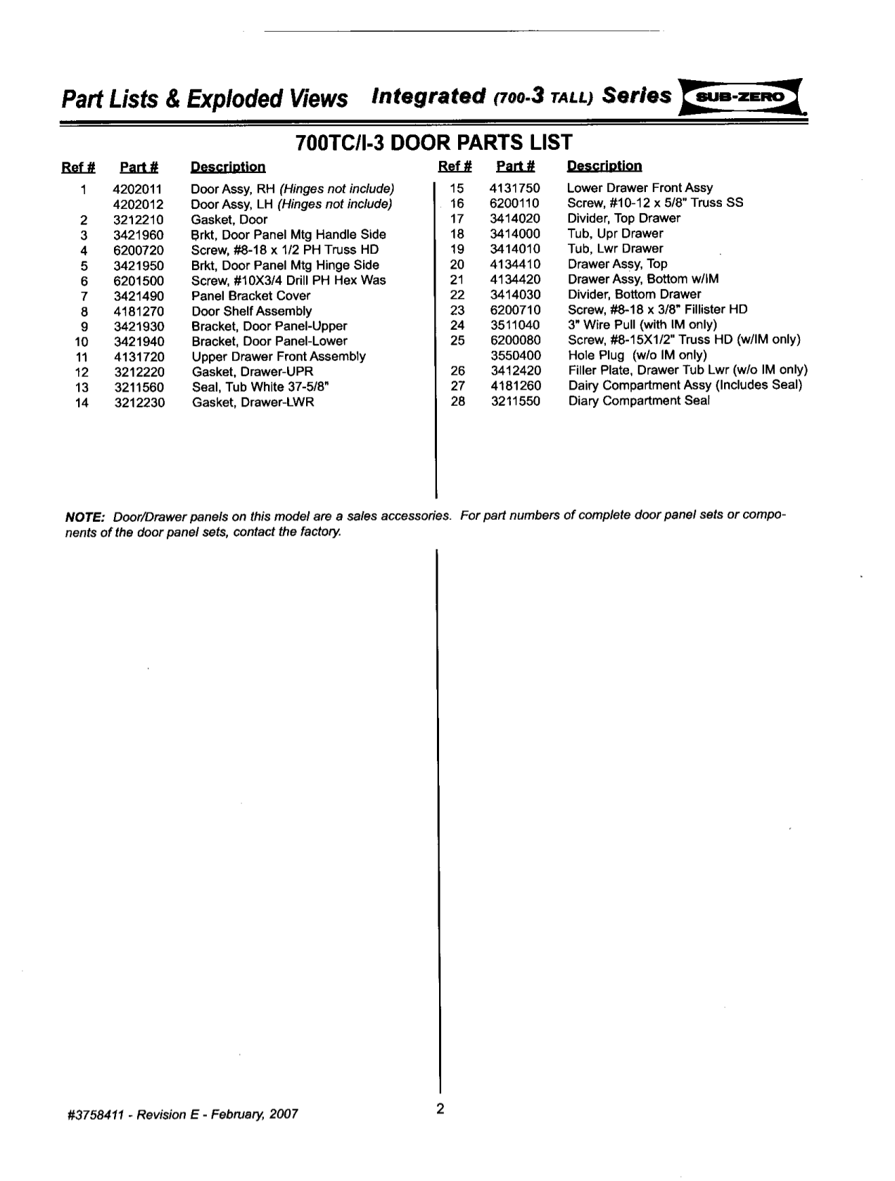 PDF manual for Wolf Refrigerator Sub-Zero 736TC