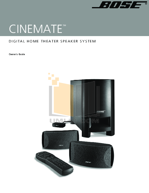Download free pdf for Bose CineMate Series II Speaker System manual