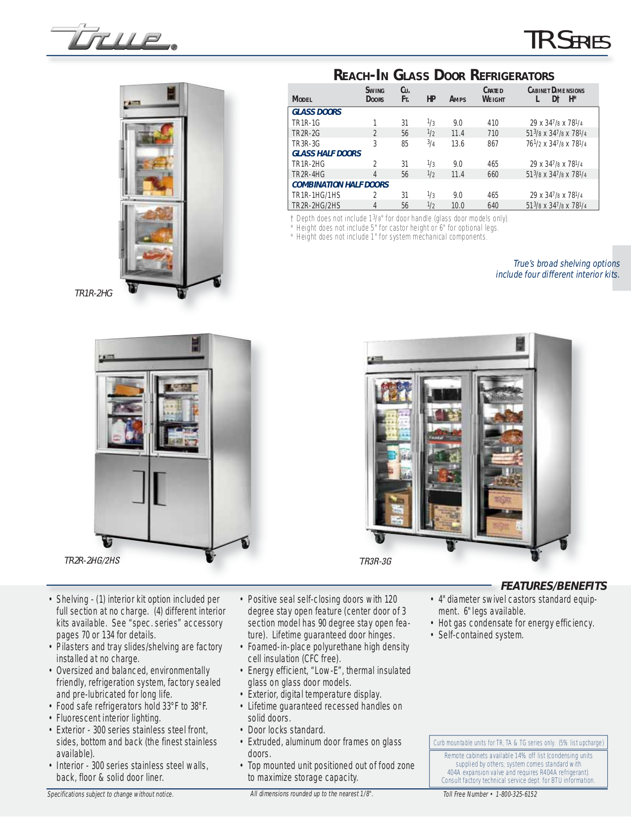 pdf for True Refrigerator TG1R-2HS manual