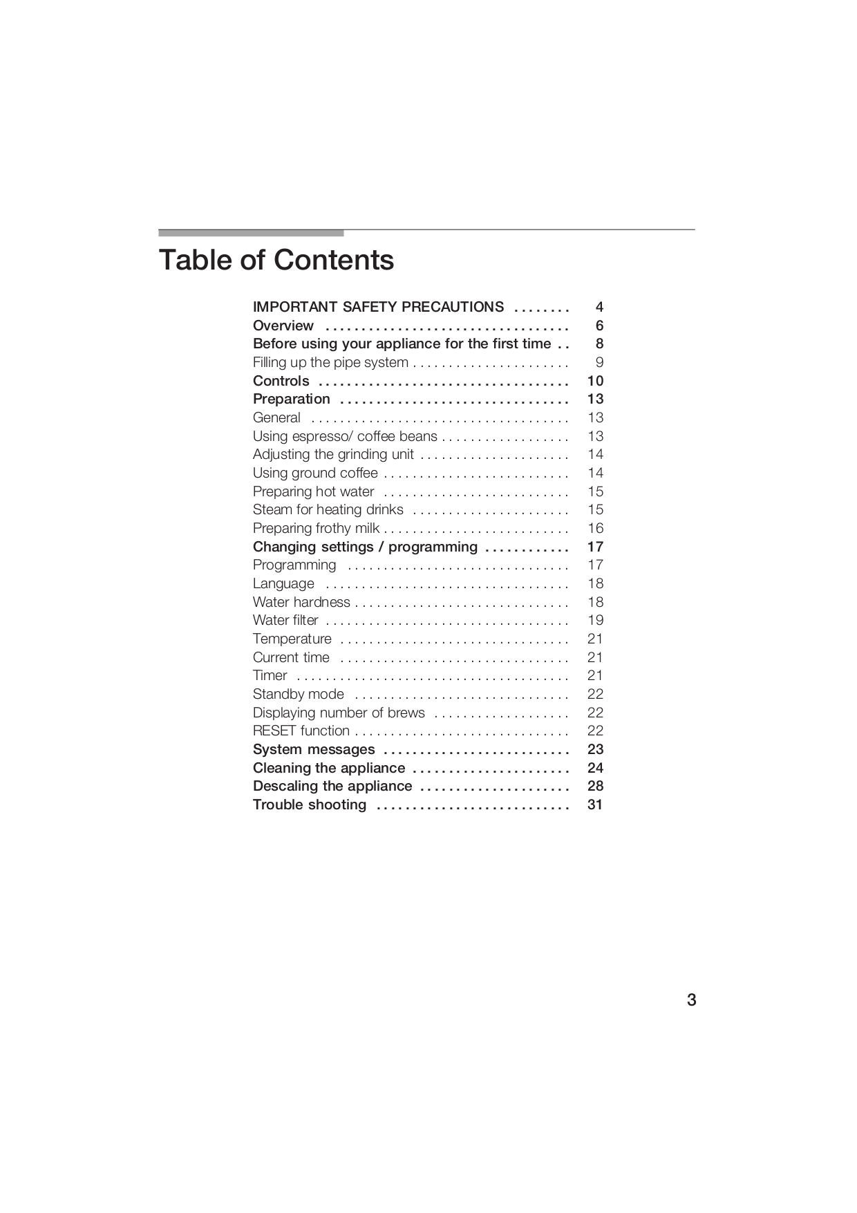 PDF manual for Thermador Coffee Maker BICM24CS