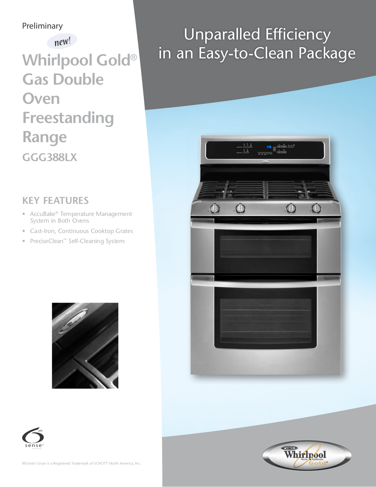 Download free pdf for Whirlpool Gold GGG388LX Range manual