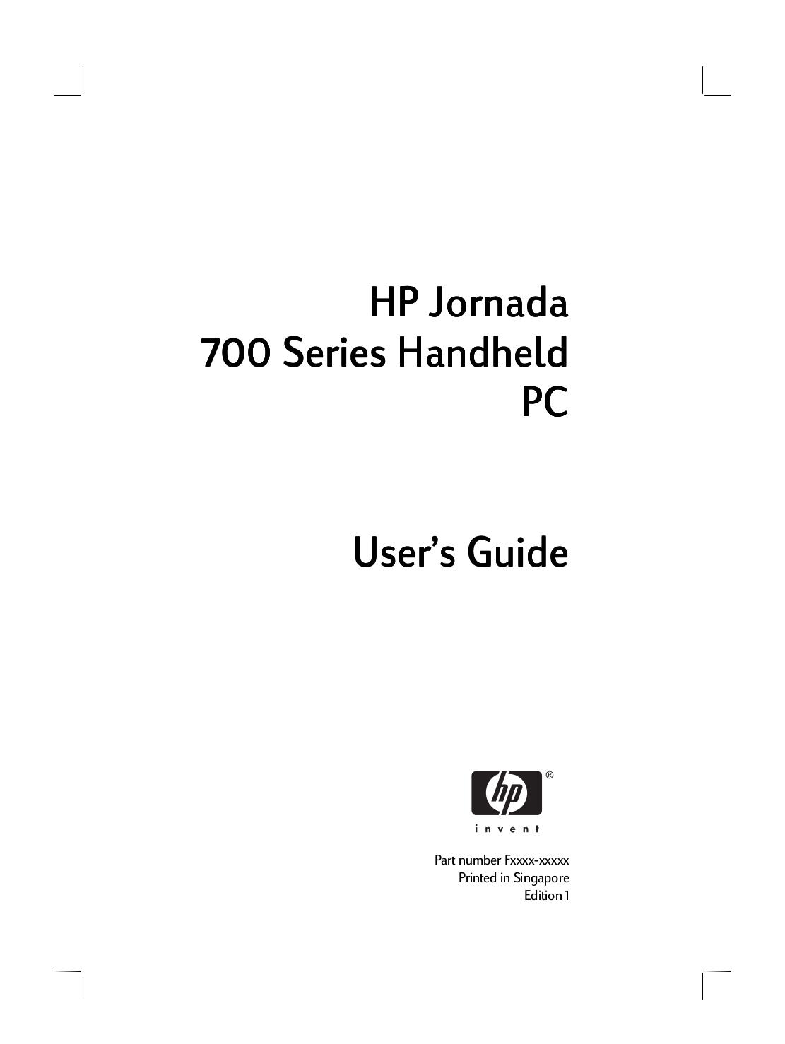 Download free pdf for HP Jornada 720 PDA manual