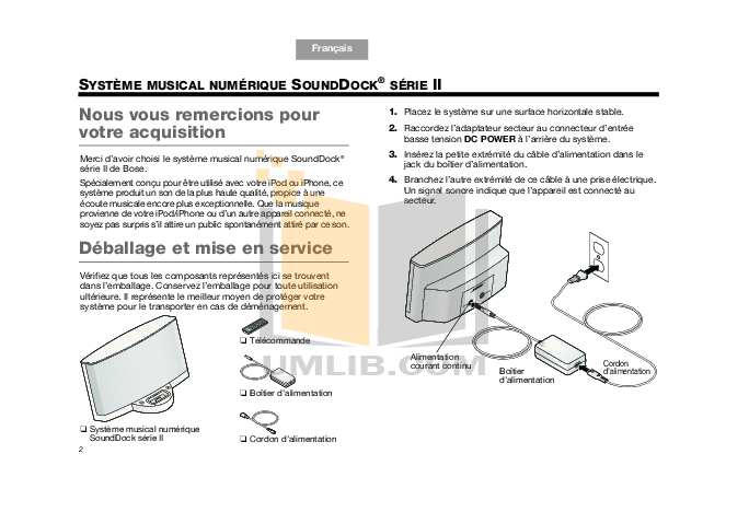 Pdf Manual For Bose Other Sounddock Series Ii Ipod Accessory