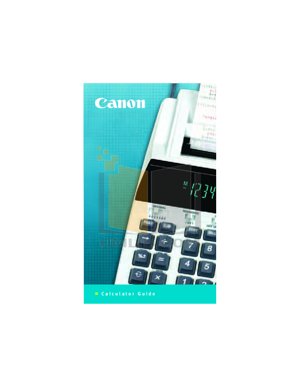 PDF manual for Canon Calculator MP25DV