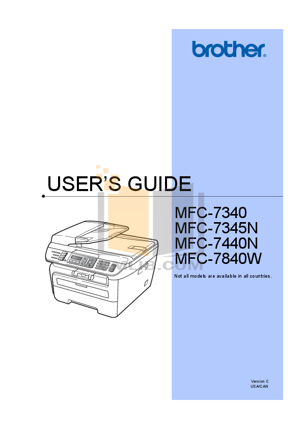 Download free pdf for Brother MFC7840W Multifunction Printer manual