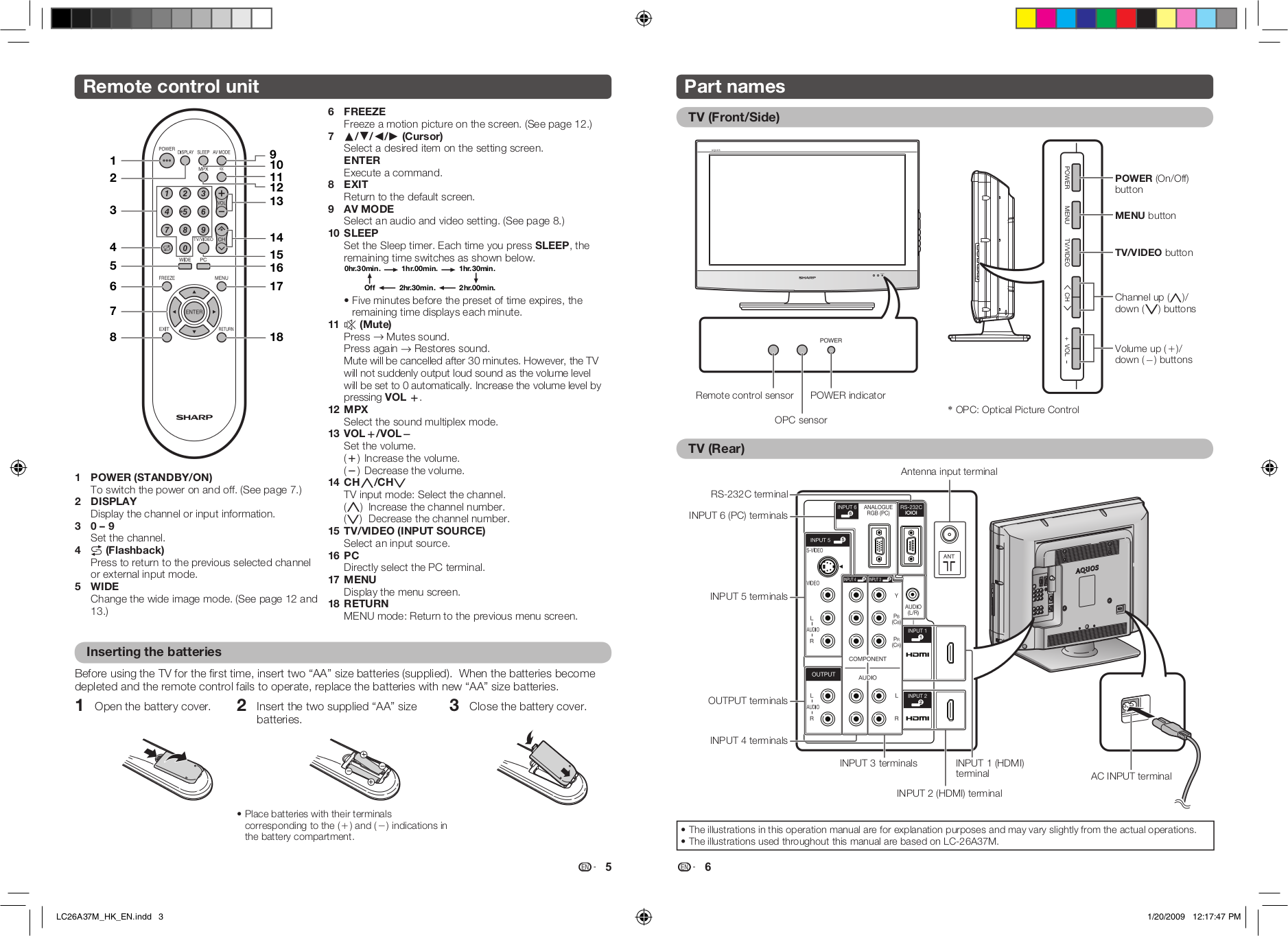 PDF manual for Sharp TV LC32A37M