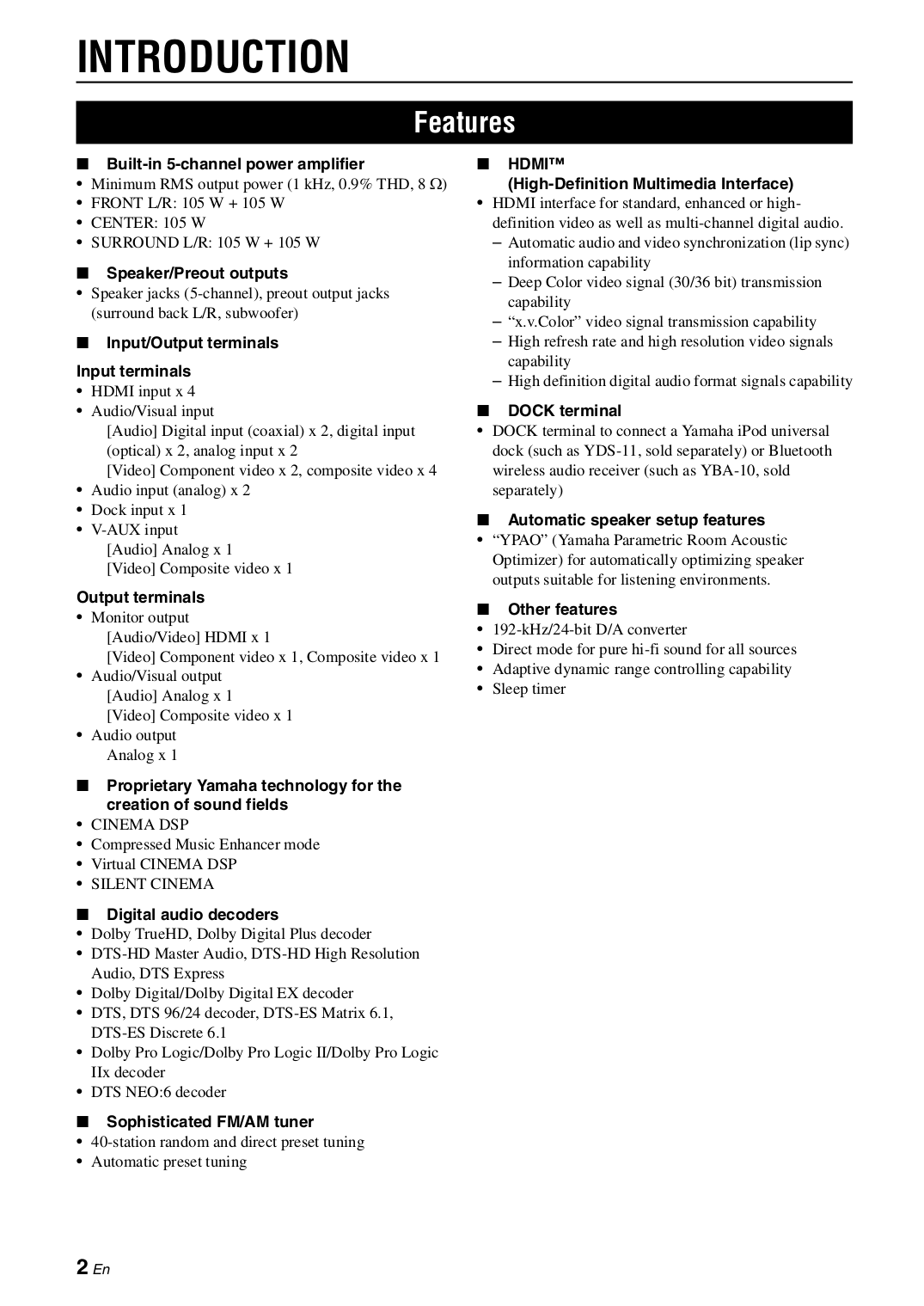 PDF manual for Yamaha Receiver RX-V465