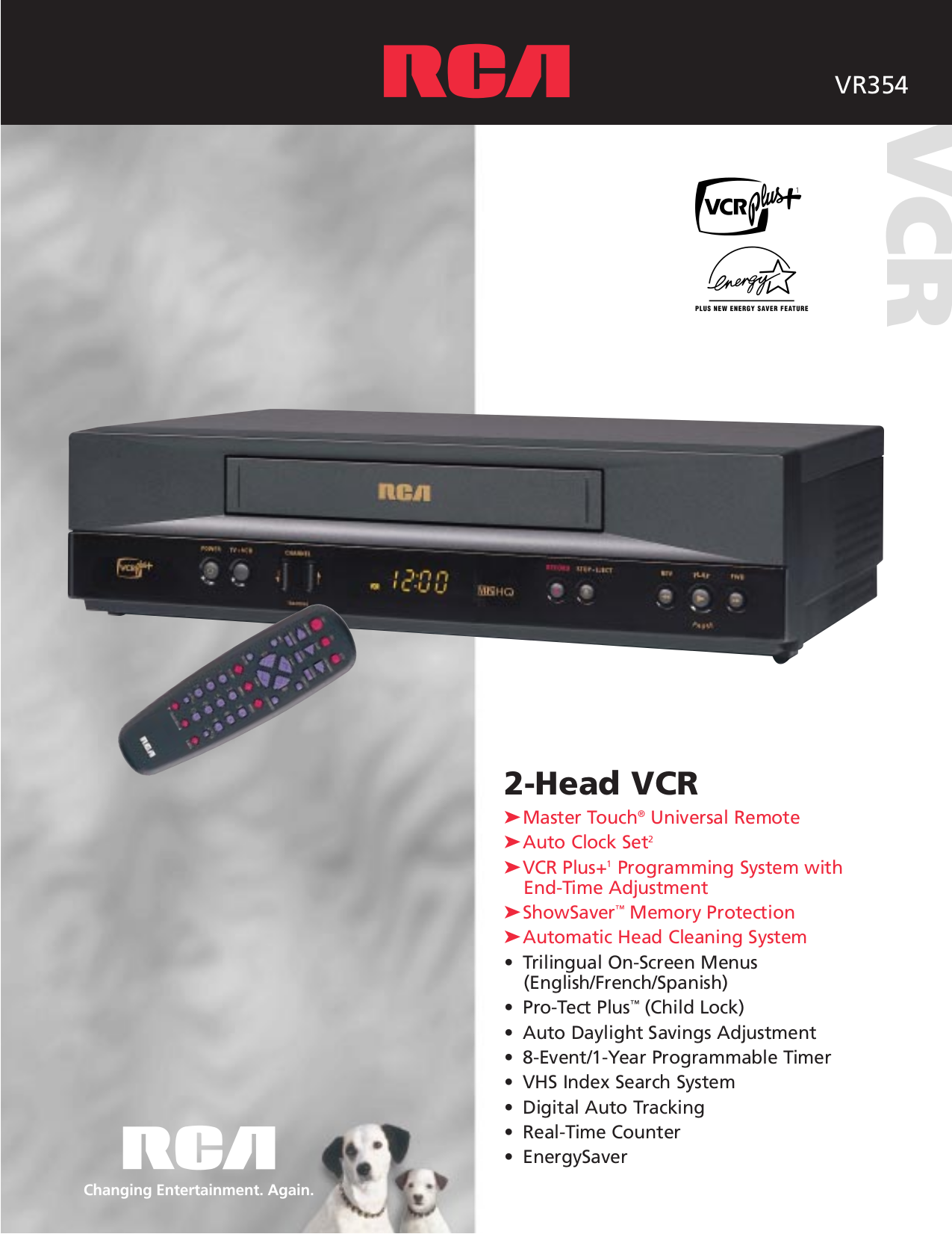 Download free pdf for RCA VR354 VCR manual