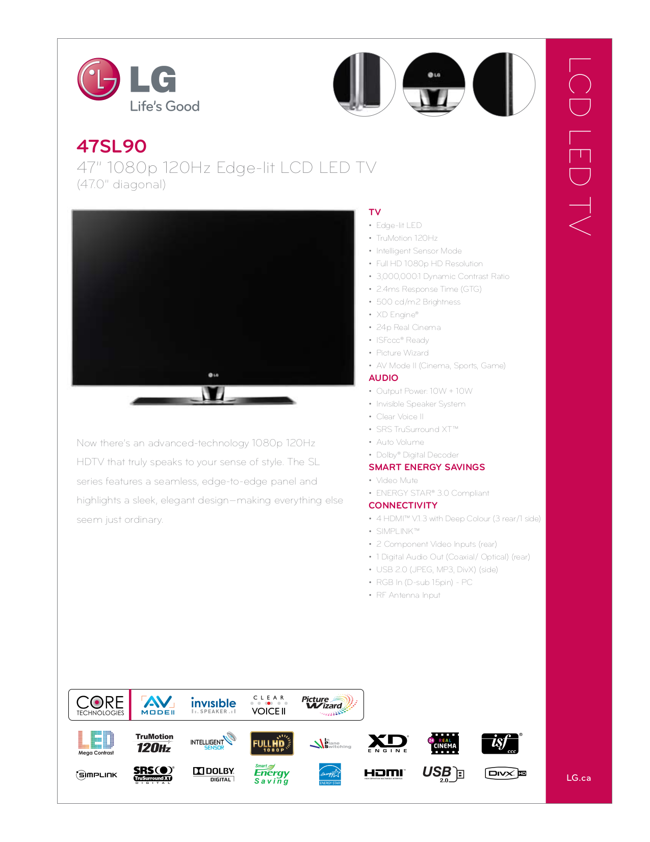 PDF manual for LG TV 47SL90