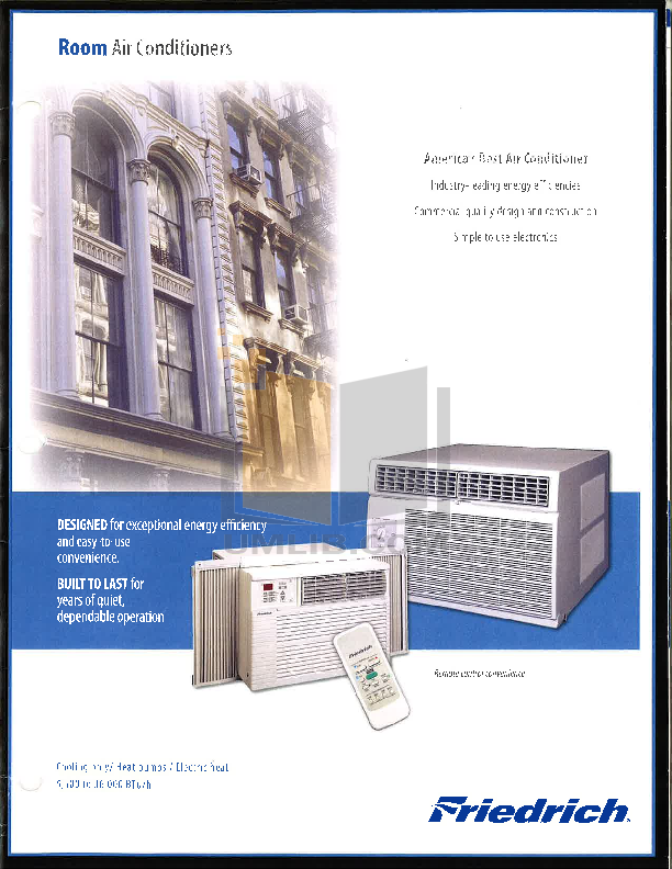 Download free pdf for Friedrich QuietMaster SM21L30 Air Conditioner manual
